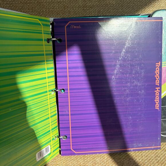 Mead Trapper Keeper Binder Retro Geometric Design 2000s with Folders - Picture 11 of 14